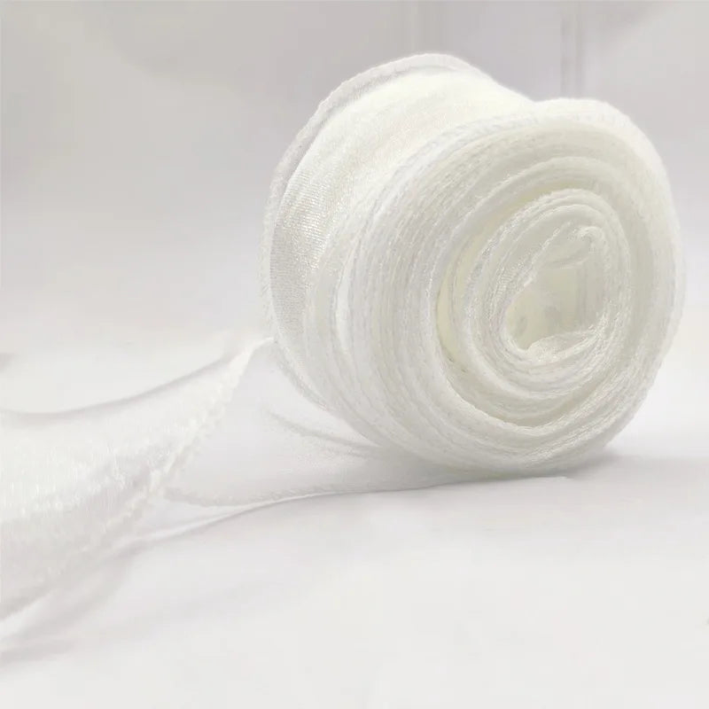 ruban satin organza transparent élégant rose clair blanc gris rouge vert pastel 10 yards