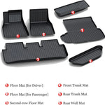 tapis sol coffre tesla model 2021 2024 noir rayures horizontales intégré étanche