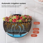 Pots suspendus imitation tressage blanc noir marron foncé système irrigation succulentes