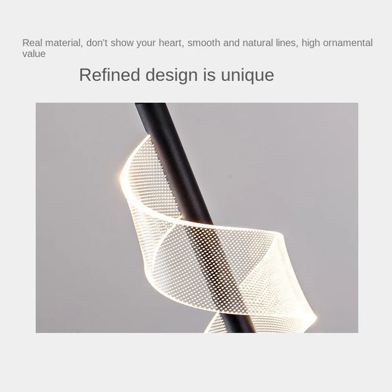 lampe suspendue moderne spirale transparente blanc doré élégante contemporaine filetée 2000 82000 lumens