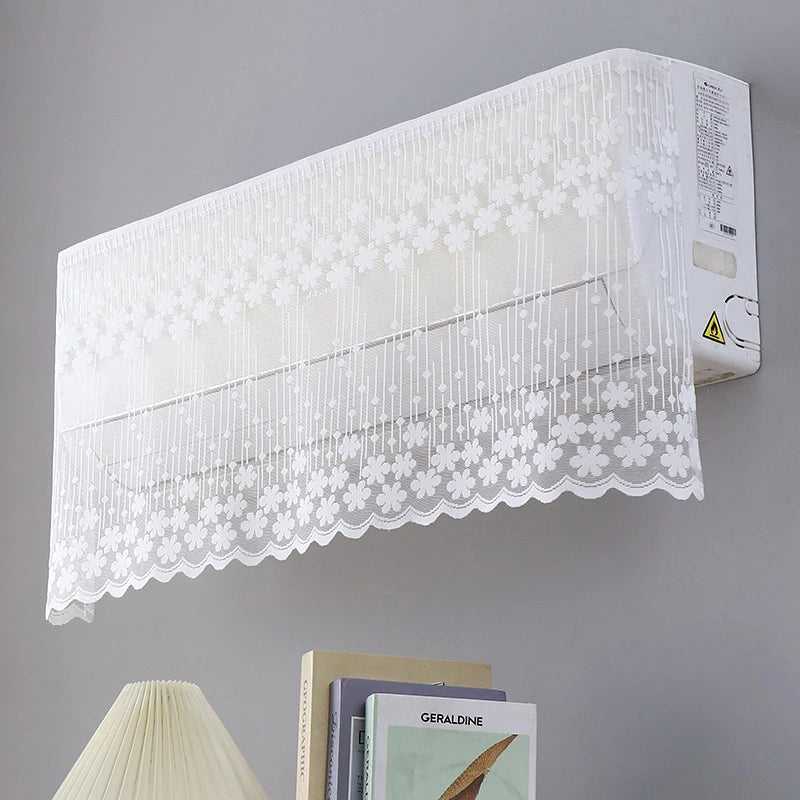 rideau climatisation blanc dentelle motifs floraux translucide classique anti poussière decoration maison