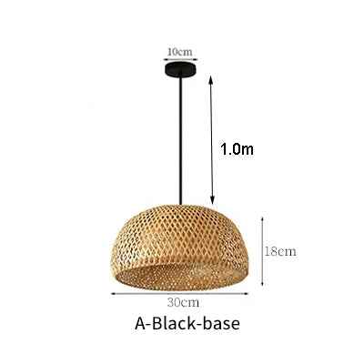 suspension lumineuse bambou tissé naturel moderne rustique 36cm 26cm 30cm echangible e27