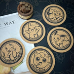 dessous verre pokémon Pikachu Squirtle Charmander Bulbasaur mignons accessoires anime graphiques liège unisexe