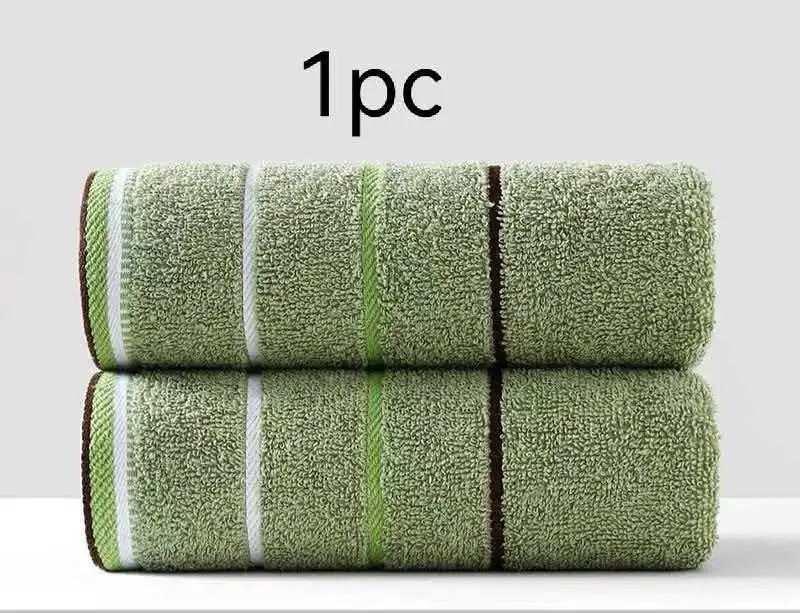 serviettes bain polaire rayures vert gris rose absorbantes épaisse toilette classique domestique