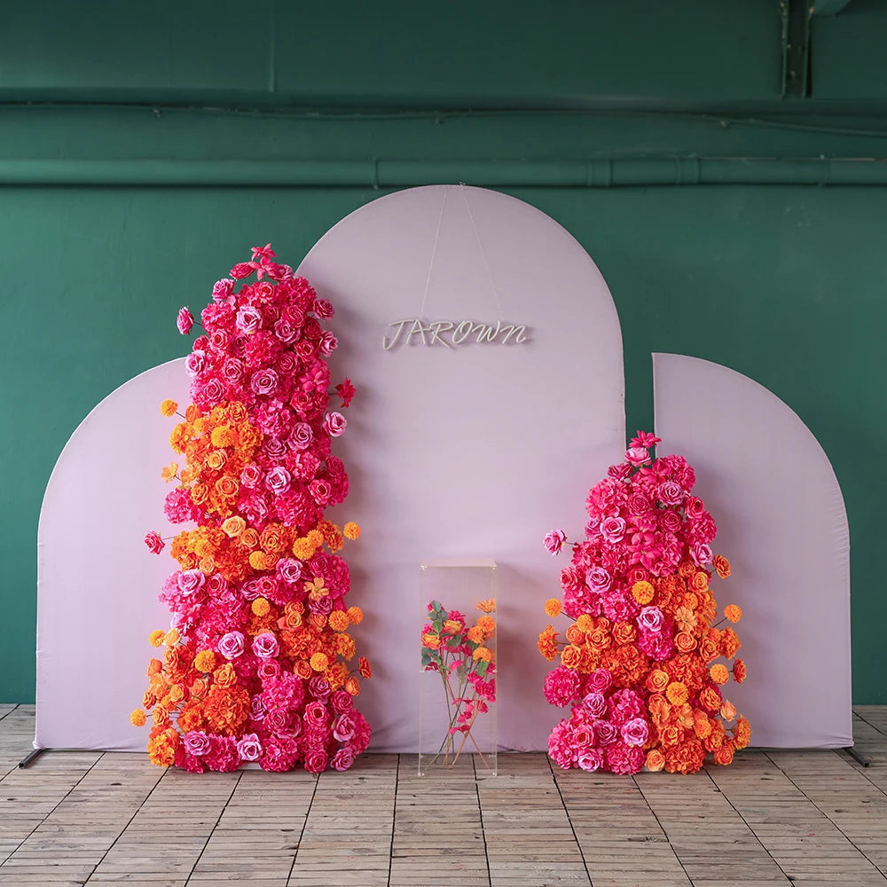 décoration événement rose vif orange artificielle bouquet mariage anniversaire intérieur moderne élégant