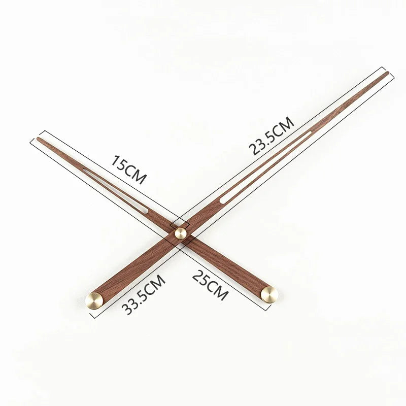 horloge murale aiguille bois naturel moderne minimaliste marron doré quartz salon
