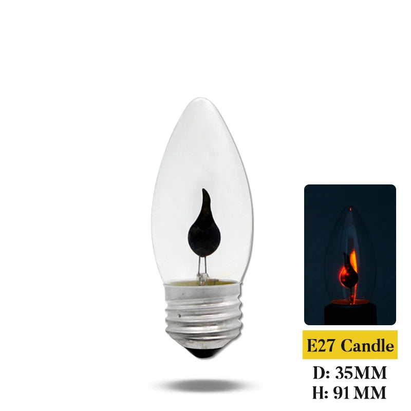 ampoule led flamme noire transparente moderne e14 e27 3500k 30000h lumens économieénergie