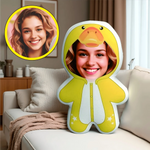 coussin personnalisable jaune imprimé visage étoiles moderne créatif machine lavable 20cm 30cm 40cm
