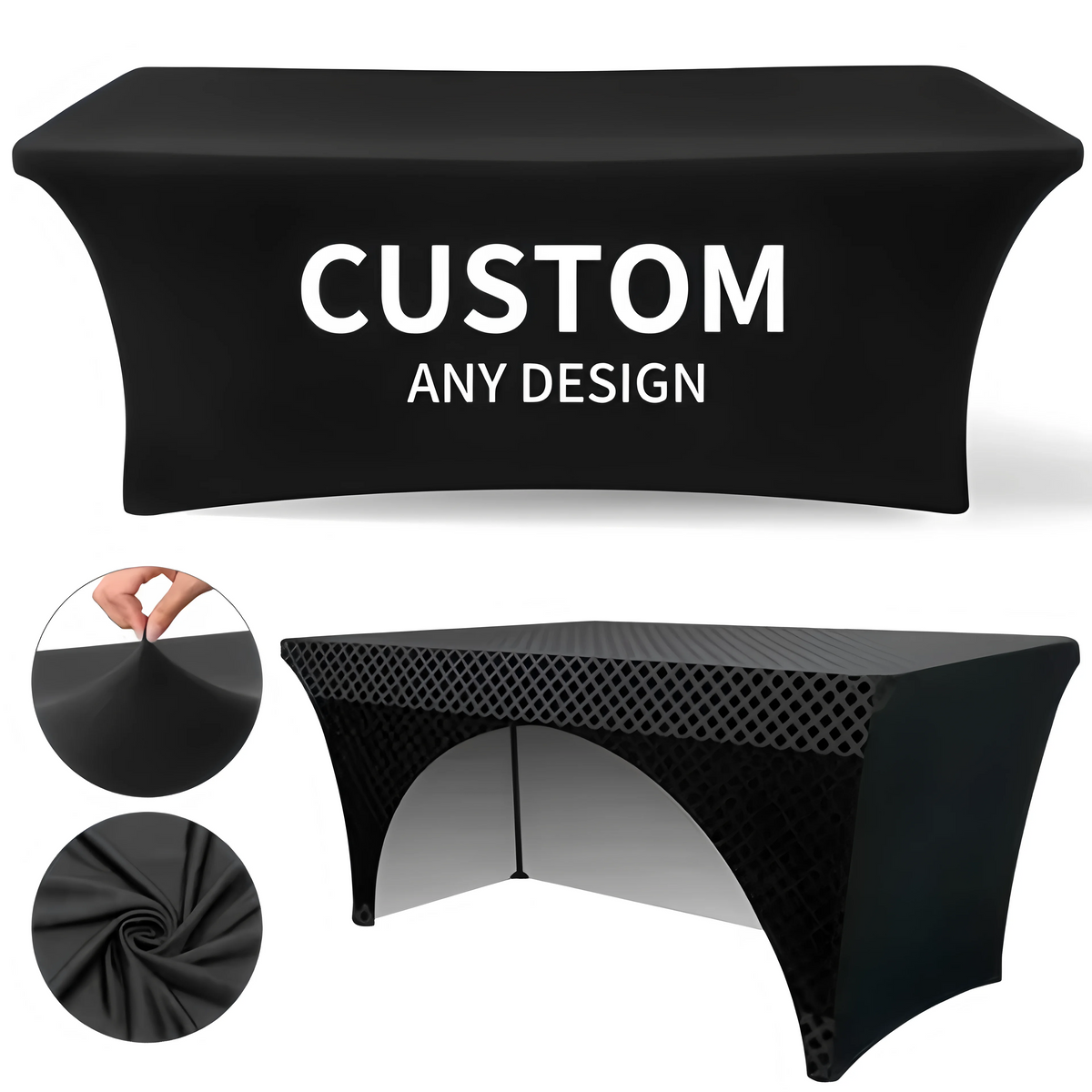 housses table pliante noires modernes imperméables polyester 4ft 6ft 8ft