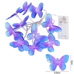 guirlande lumineuse papillons transparents violet bleu vert rose anniversaire mariage noël féerique