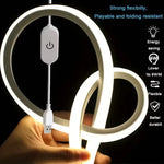 ruban led néon blanc flexible moderne adhésif prise usb bouton tactile étanche 1m 5m
