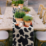 table chemin table blanc noir imprimé taches fond moderne cuisine décoration événement cow boy
