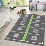 tapis moderne piste course parking fleur gris blanc rouge vert noir polypropylène polyester aubussonextérieurintérieur