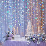guirlande flocons neige holographique bleu argenté mariage anniversaire noël festive