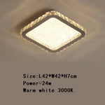 plafonnier led moderne cristaux brillants blanc doré élégant télécommande grande taille verre