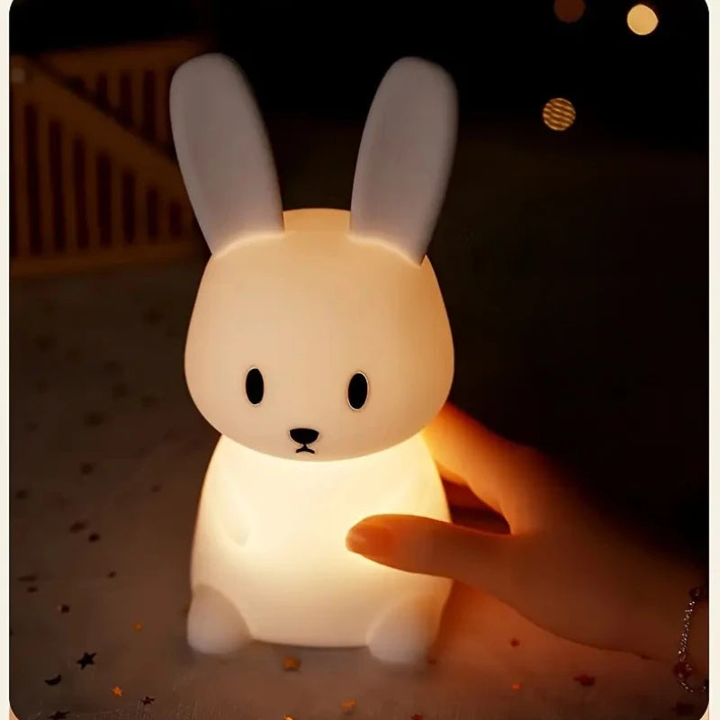 lampe table lapin blanc moderne veilleuse tactile sans fil certification rohs lumière douce chambre