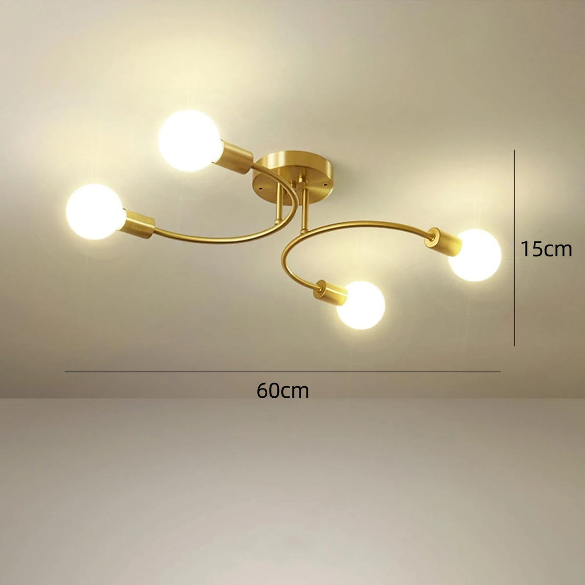 plafonnier moderne noir or élégant ampoules cuisine chambre contemporain