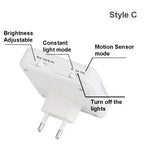 lampe nuit capteur mouvement blanc moderne adhésif ajustable auto toujours allumé