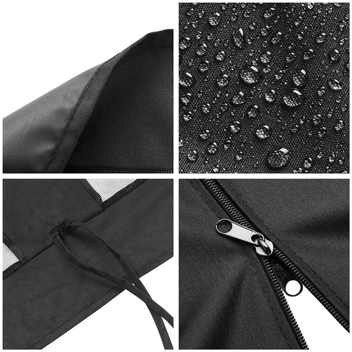 moustiquaire extérieure noire quadratique polyester fermeture éclair protection anti moustiques camping voyage moderne clips