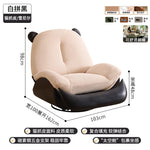 fauteuil relax moderne bois éponge tissu uni beige noir réglable multifonction