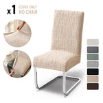 housse chaise salle manger gris carreaux moderne élastique polyester siège cuisine banquet