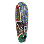 masque decoratif africain bois peint geometrique mural decoration maison tribale
