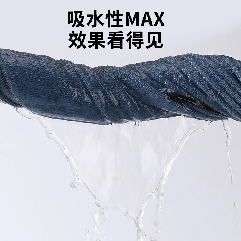 serviette bain polyester absorbante gris bleu élastique poche moderne douce rapide
