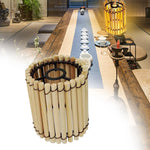 lampe moderne bohème abat jour macramé rayures horizontales bois naturel décoration intérieure chambre salon