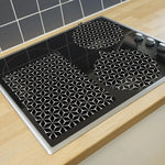 protège plaque induction silicone anti rayures moderne noir blanc hexagones adhésif durable rond rectangle