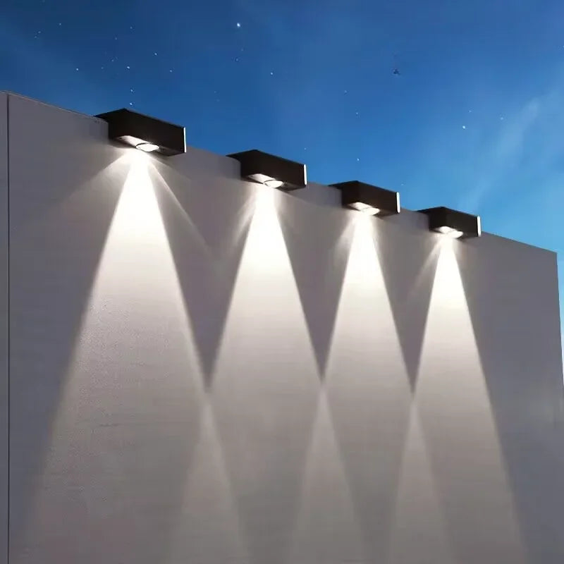 lumière solaire murale noire ip65 led moderne clips autoinstallation contemporaineextérieur rechargeable autonomesuspendu