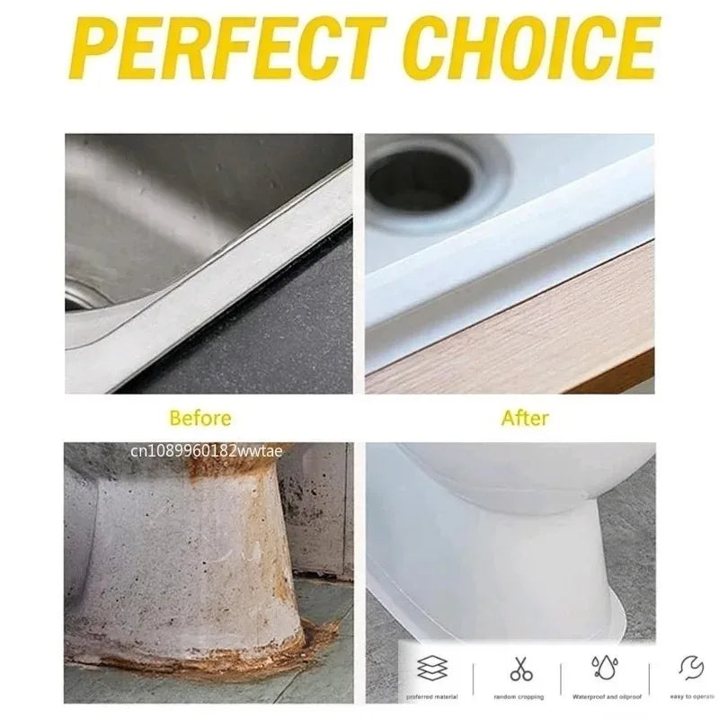 ruban joint étanche adhésif pvc étanche salle bain anti fuite 320cm blanc moderne