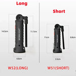 lampe travail rechargeable usb aimant noir lumiere led forte réglages luminosité camping auto défense
