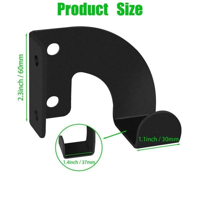 support mur outils tronconneuse scie electrique noir industriel fixations vis garage jardin