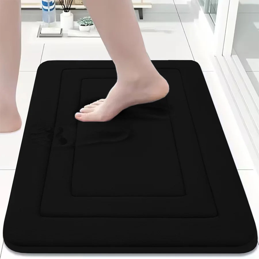 tapis bain gris moderne doux antidérapant polyester géométrique respectueux l'environnement salon entrée chambre