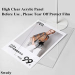 support publicitaire acrylique transparent noir blanc clips moderne porte affiche métal A4