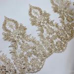 ruban dentelle floral paillettes dorées polyester large 36cm élégant baroque mariage soirée