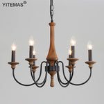 lustre bois vintage noir ampoules e14 cinq bras salon chambre coucher rustique