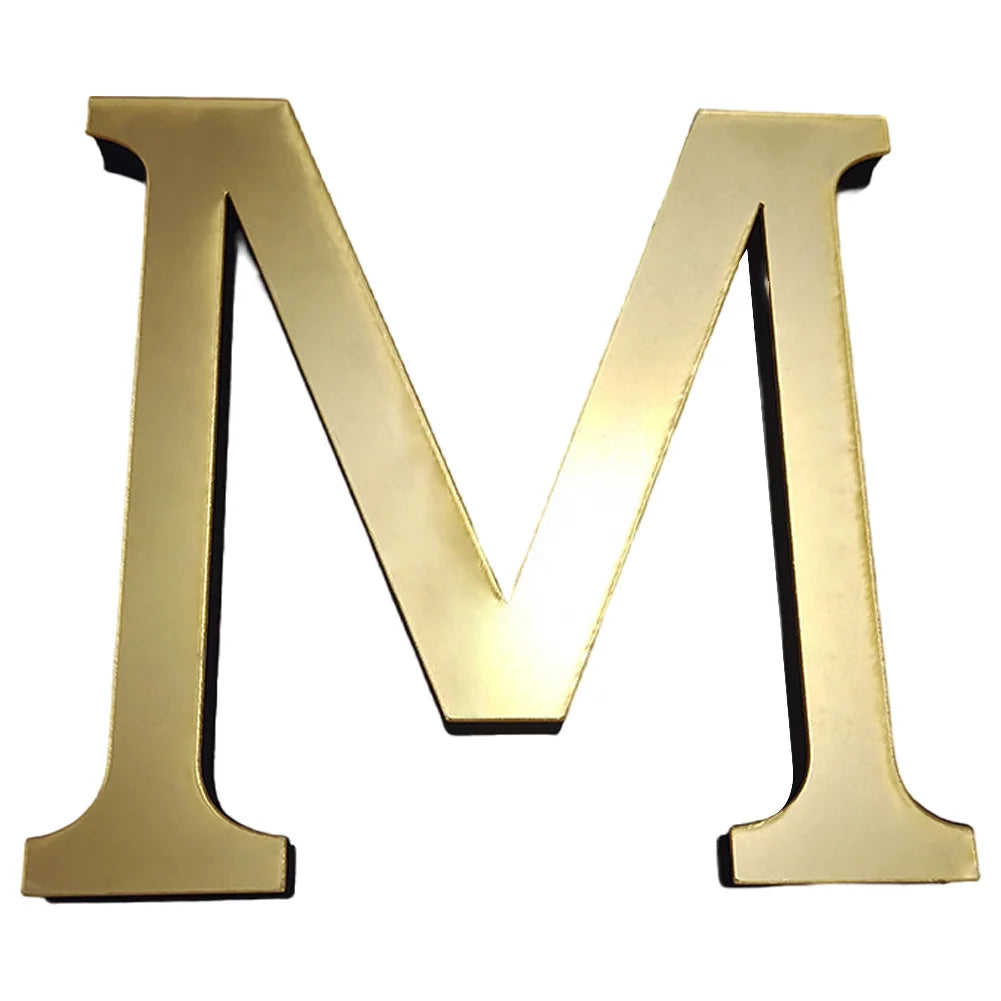 lettres alphabet dorées acrylique 3d autocollant mural décoration maison chic classique mat