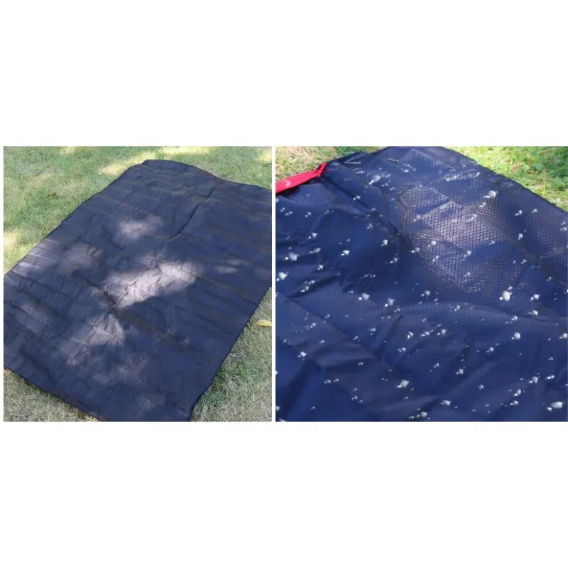 couverture poche rouge bleu pratique compacte imperméable pliante légère plage camping