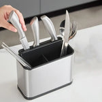 rangement couverts acier inoxydable couteaux fourchettes cuillères baguettes éponges moderne minimaliste imperméable anti rouille