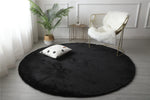 tapis rond velours noir gris moderne maison laveable polyester minimaliste chambre sofa chevet