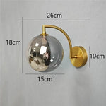 applique murale moderne or transparent sphérique led minimaliste fixée mur