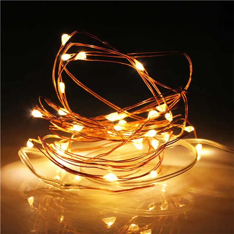 guirlande lumineuse multicolore filament led moderne 2m 20led autoadhésive pile bouton noel decoration fete