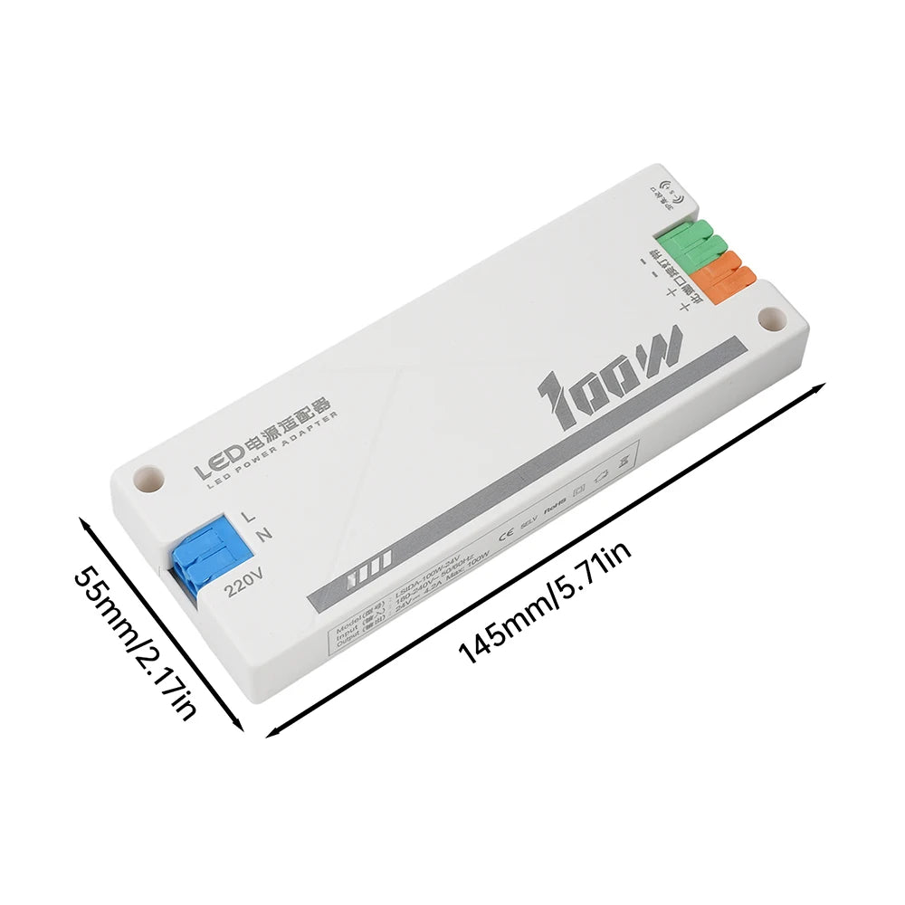 alimentation électrique led 24v blanc transformateur bornes etiquettes 74w 36w 60w 100w