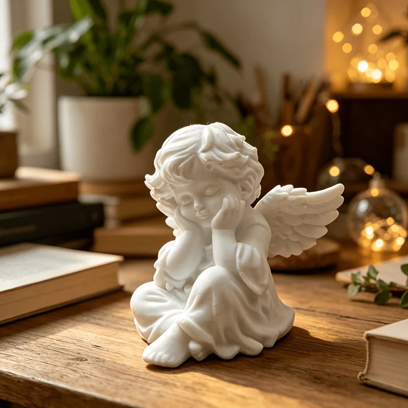 statue ange blanc sculpture détaillée décoration intérieure souvenir mariage ornement anniversaire nouvelle année