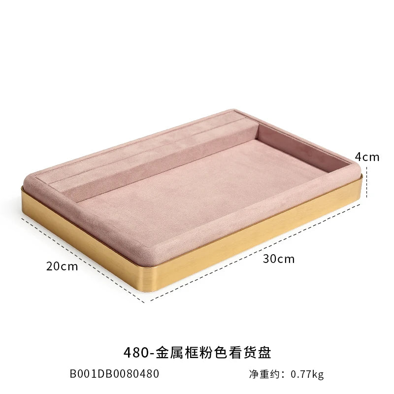 présentoir bijoux boîte velours classique gris rose pâle vert beige rangement anneaux