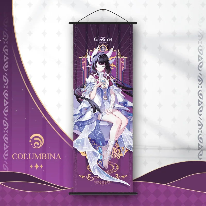 décoration murale bannière personnage anime violet bleu vert rouge art japonais illustré crochet plastique