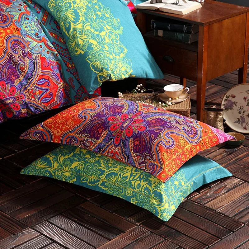 Taie d'oreiller assortie motif mandala
