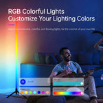 lampe sol led multicolore télécommande application mobile moderne trépied détecteur son flux lumineux rgb