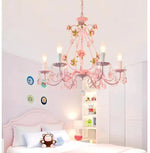 lustre moderne rose cristal fleurs classique romantique suspension chaîne semi encastrée đèn chùm